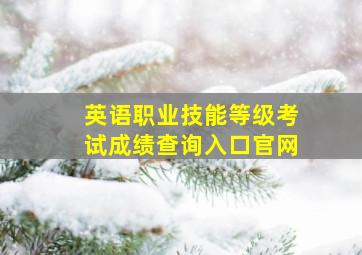 英语职业技能等级考试成绩查询入口官网