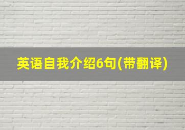 英语自我介绍6句(带翻译)