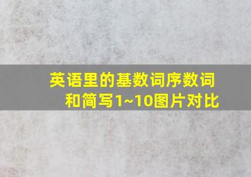 英语里的基数词序数词和简写1~10图片对比