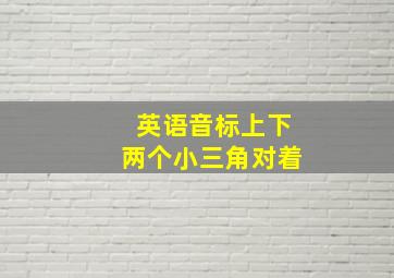 英语音标上下两个小三角对着