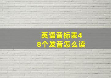 英语音标表48个发音怎么读