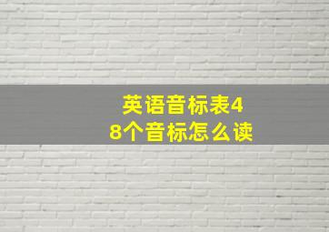 英语音标表48个音标怎么读