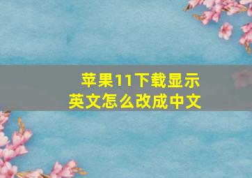 苹果11下载显示英文怎么改成中文