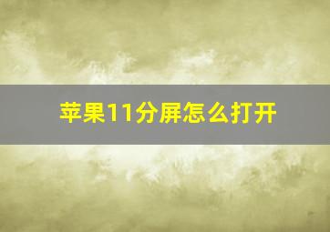 苹果11分屏怎么打开