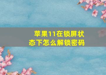 苹果11在锁屏状态下怎么解锁密码