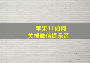 苹果11如何关掉微信提示音