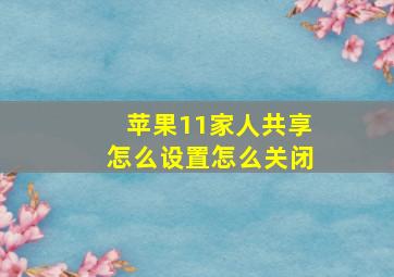 苹果11家人共享怎么设置怎么关闭