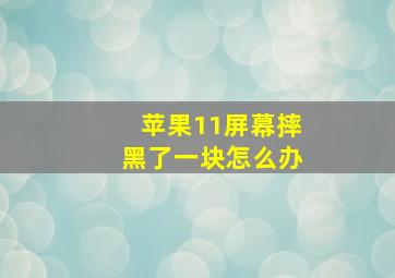 苹果11屏幕摔黑了一块怎么办