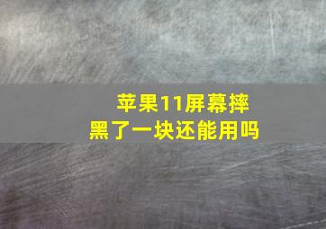 苹果11屏幕摔黑了一块还能用吗