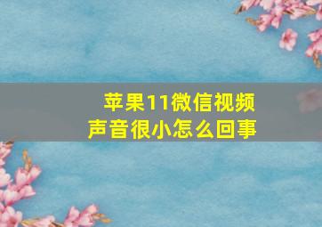 苹果11微信视频声音很小怎么回事