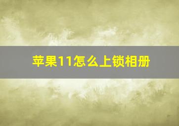 苹果11怎么上锁相册