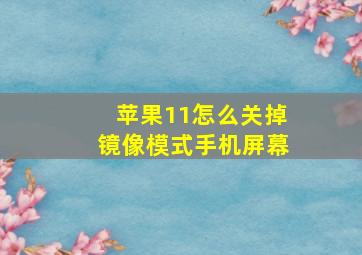 苹果11怎么关掉镜像模式手机屏幕