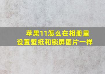 苹果11怎么在相册里设置壁纸和锁屏图片一样