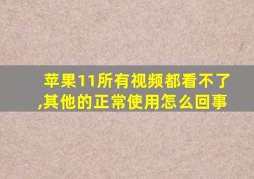 苹果11所有视频都看不了,其他的正常使用怎么回事