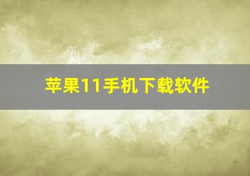 苹果11手机下载软件