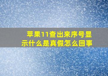 苹果11查出来序号显示什么是真假怎么回事