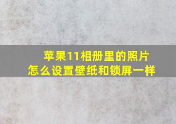 苹果11相册里的照片怎么设置壁纸和锁屏一样