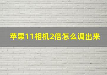 苹果11相机2倍怎么调出来