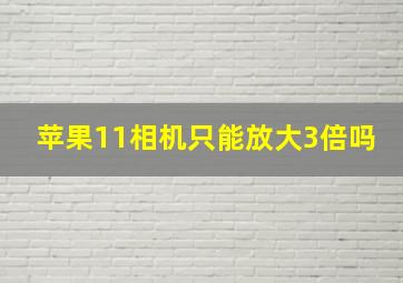 苹果11相机只能放大3倍吗