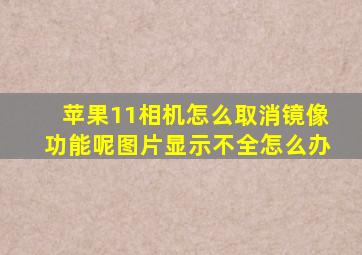 苹果11相机怎么取消镜像功能呢图片显示不全怎么办