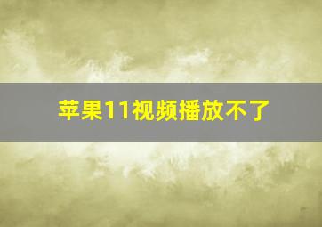 苹果11视频播放不了