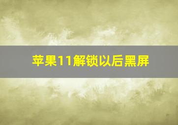 苹果11解锁以后黑屏