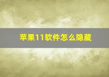 苹果11软件怎么隐藏