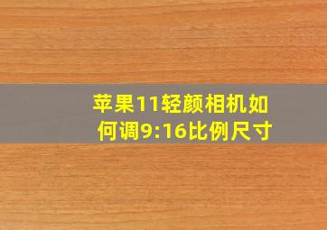 苹果11轻颜相机如何调9:16比例尺寸