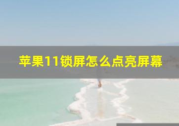 苹果11锁屏怎么点亮屏幕