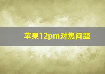 苹果12pm对焦问题