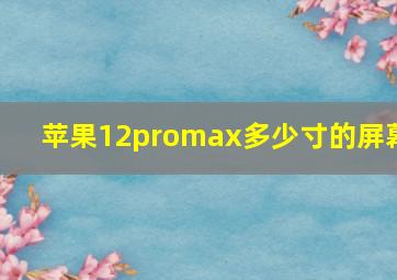 苹果12promax多少寸的屏幕