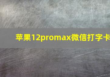 苹果12promax微信打字卡