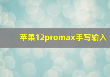 苹果12promax手写输入