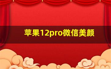 苹果12pro微信美颜