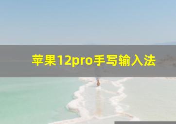 苹果12pro手写输入法