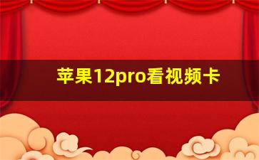 苹果12pro看视频卡