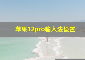 苹果12pro输入法设置