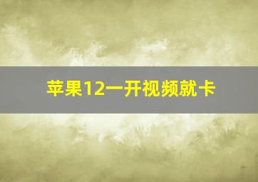 苹果12一开视频就卡