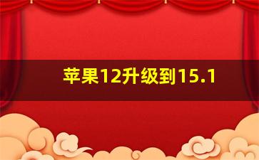 苹果12升级到15.1