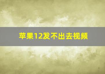 苹果12发不出去视频