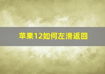 苹果12如何左滑返回