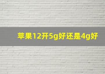 苹果12开5g好还是4g好