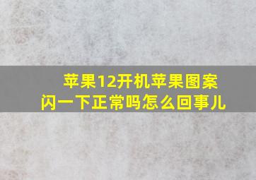 苹果12开机苹果图案闪一下正常吗怎么回事儿