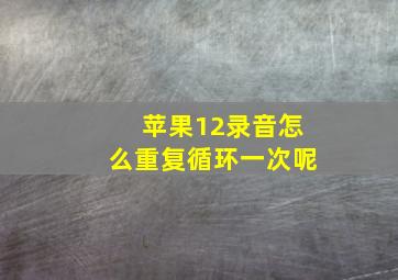 苹果12录音怎么重复循环一次呢