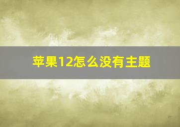 苹果12怎么没有主题