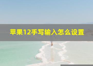 苹果12手写输入怎么设置