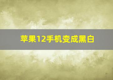 苹果12手机变成黑白