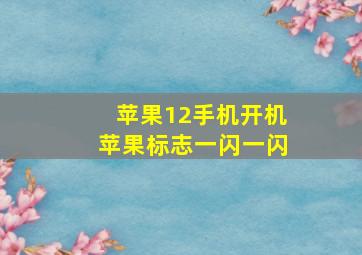 苹果12手机开机苹果标志一闪一闪