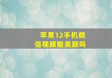 苹果12手机微信视频能美颜吗