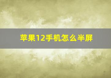 苹果12手机怎么半屏